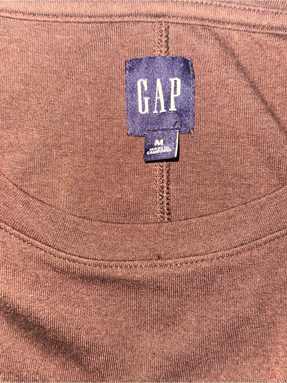 GAP Root Brown Short Sleeve Rib T-Shirt Dress - Picture 3 of 3